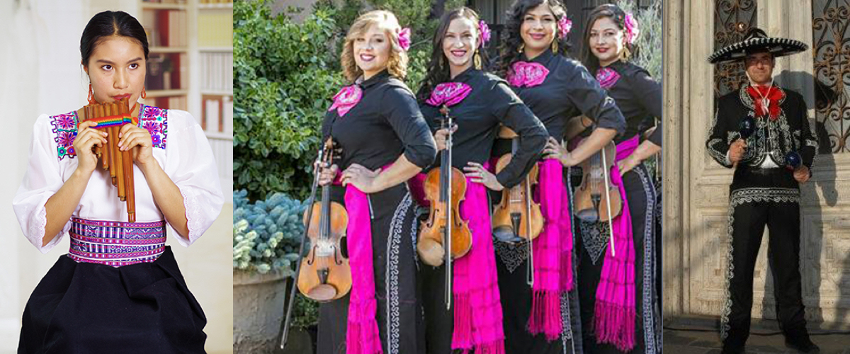 Mariachis met roze sombreros en shirts